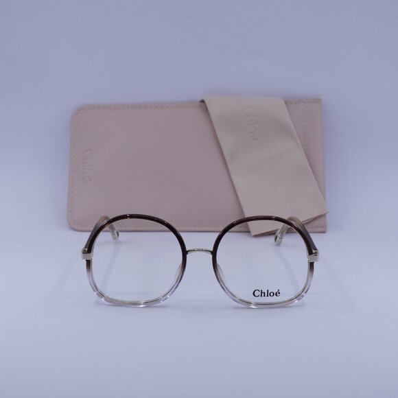 Chloe CH0032O 002 Round Eyeglasses 55mm - Brown Gradient - Picture 4 of 10